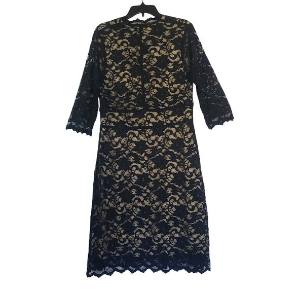 Kiyonna Scalloped Boudoir Black Lace Sheath Dress 1X Plus - Picture 6 of 7